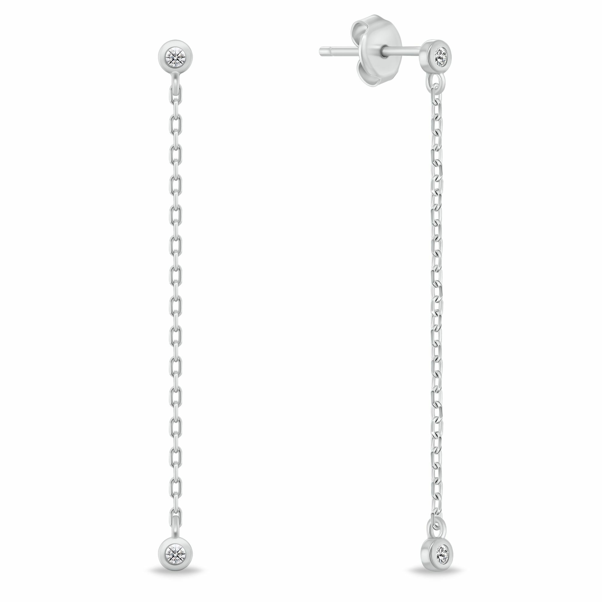 Brilio Silver Stříbrné visací náušnice se zirkony EA1123W