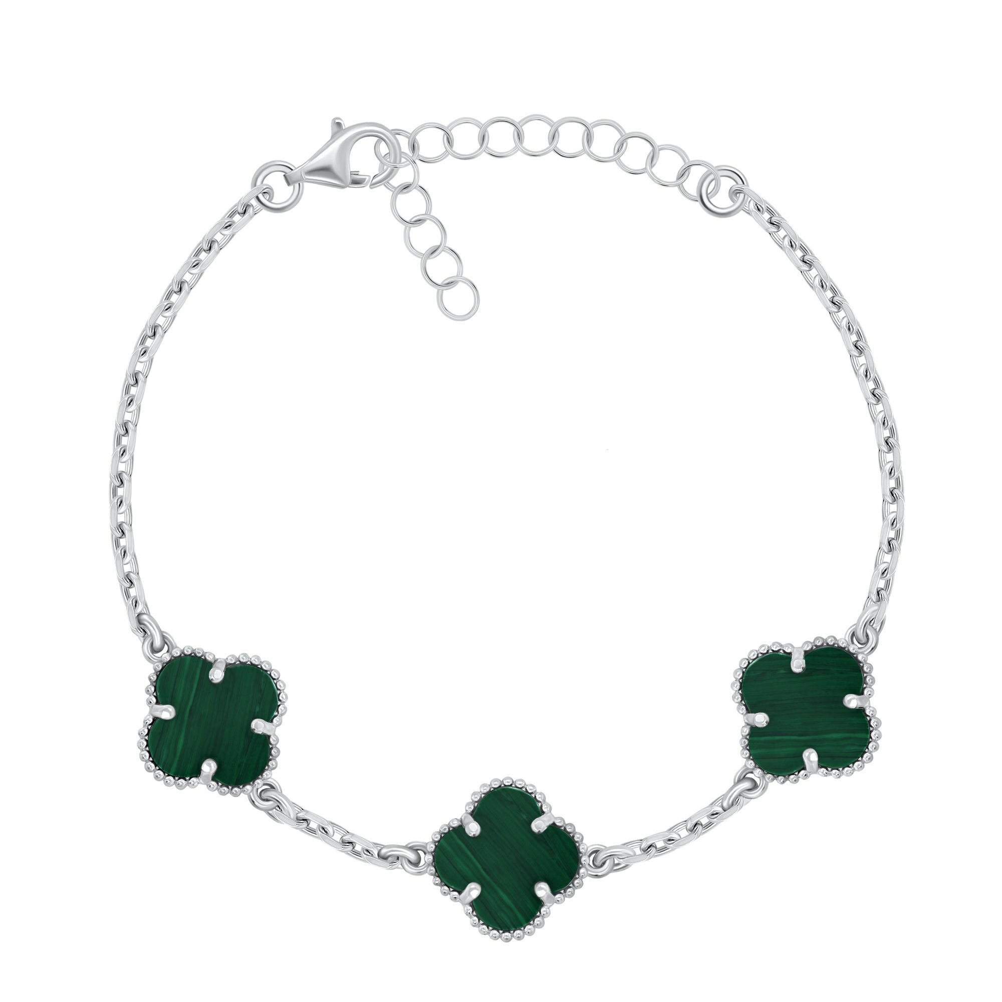 Brilio Silver Stříbrný dámský náramek se čtyřlístky BRC191WG