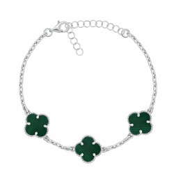 Brilio Silver Stříbrný dámský náramek se čtyřlístky BRC191WG