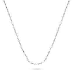 Brilio Silver Stříbrný náhrdelník s bílými kuličkami NCL112W