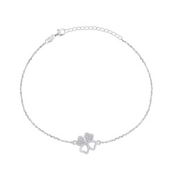 Brilio Silver Stříbrný náramek Čtyřlístek se zirkony BRC69W