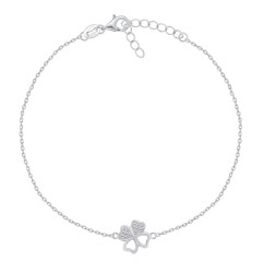 Brilio Silver Stříbrný náramek na nohu se čtyřlístkem ANK108W