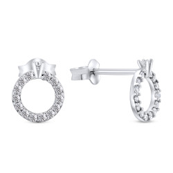 Brilio Silver Třpytivé stříbrné náušnice EA357W