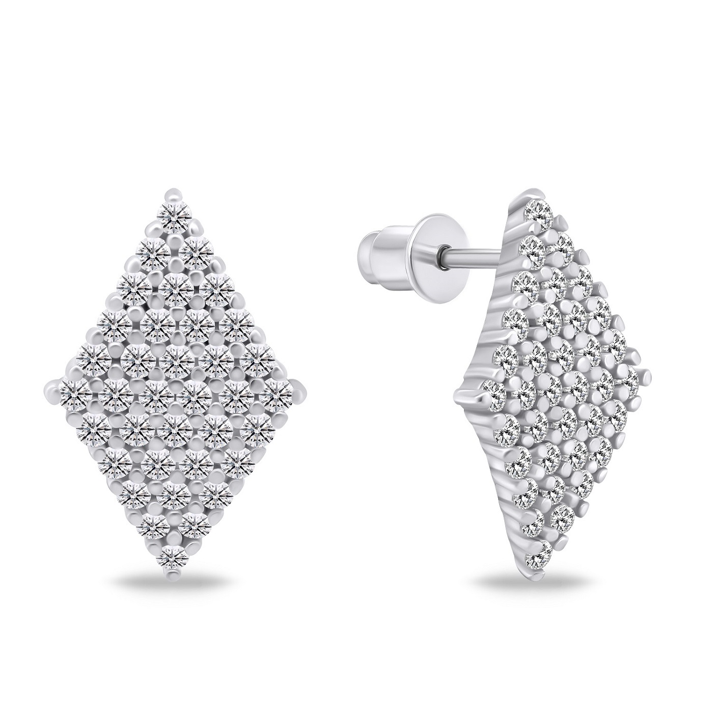 Brilio Silver Třpytivé stříbrné náušnice se zirkony EA820W