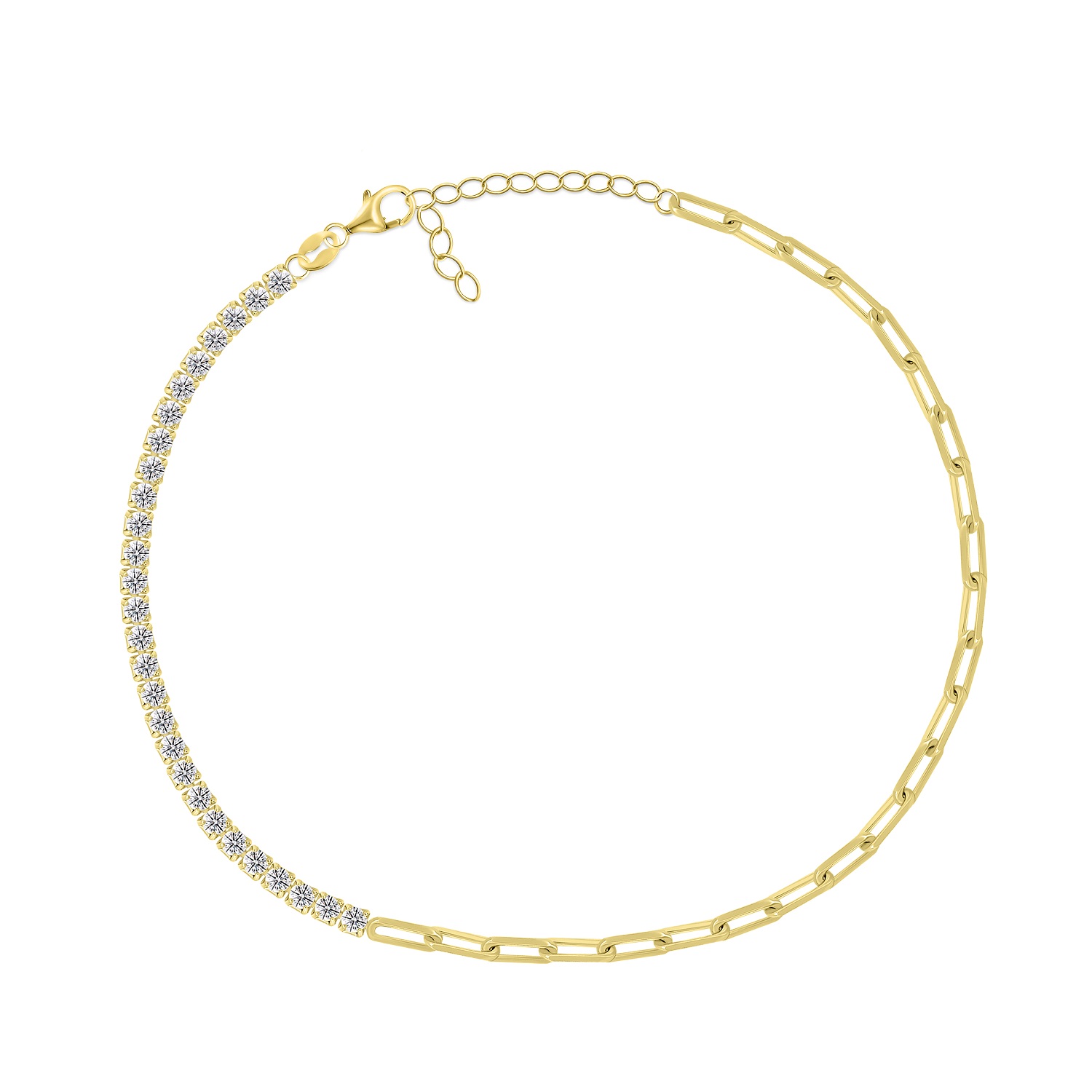 Brilio Silver Třpytivý pozlacený náramek se zirkony BRC68Y