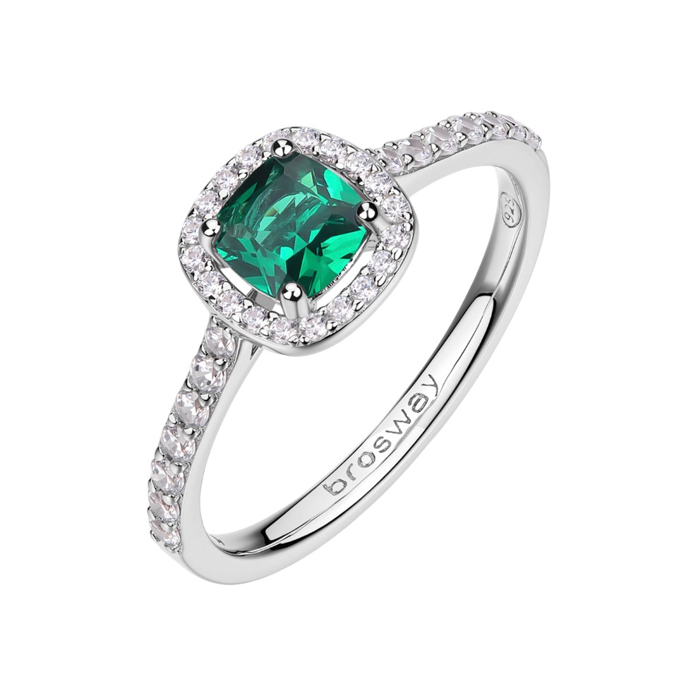 Brosway Elegantní stříbrný prsten Fancy Life Green FLG143 52 mm