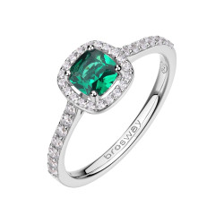 Brosway Elegantní stříbrný prsten Fancy Life Green FLG143 52 mm