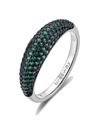 Brosway Originální stříbrný prsten Life Green Fancy FLG125 54 mm