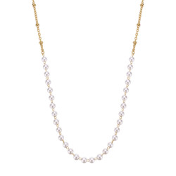 Brosway Pozlacený náhrdelník se syntetickými perlami Essential BNL038