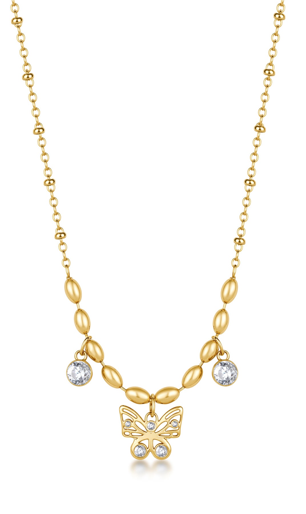 Brosway Půvabný pozlacený náhrdelník Motýlek Chakra BHKN166