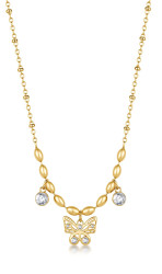 Brosway Půvabný pozlacený náhrdelník Motýlek Chakra BHKN166