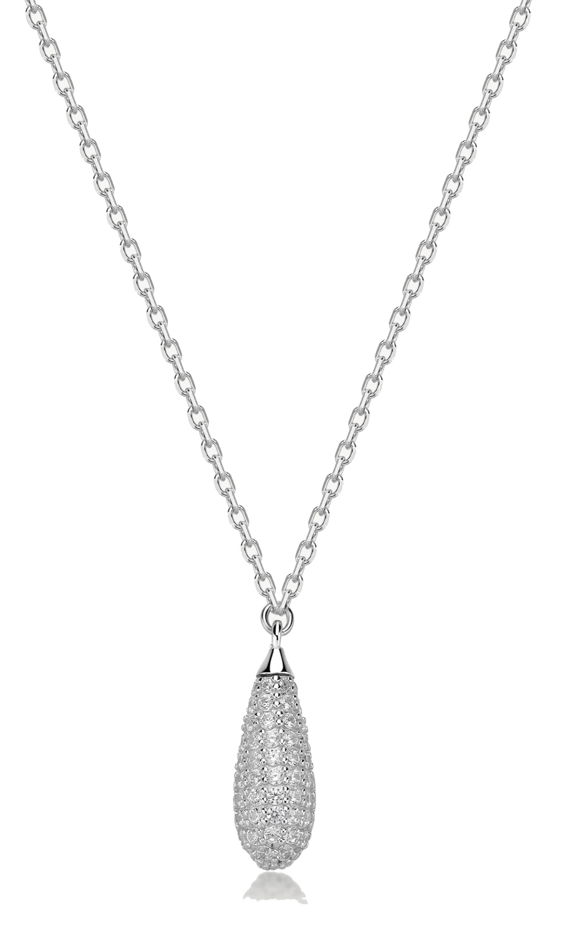 Brosway Stříbrný náhrdelník se zirkony Tear Drop Infinite White Fancy FIW123