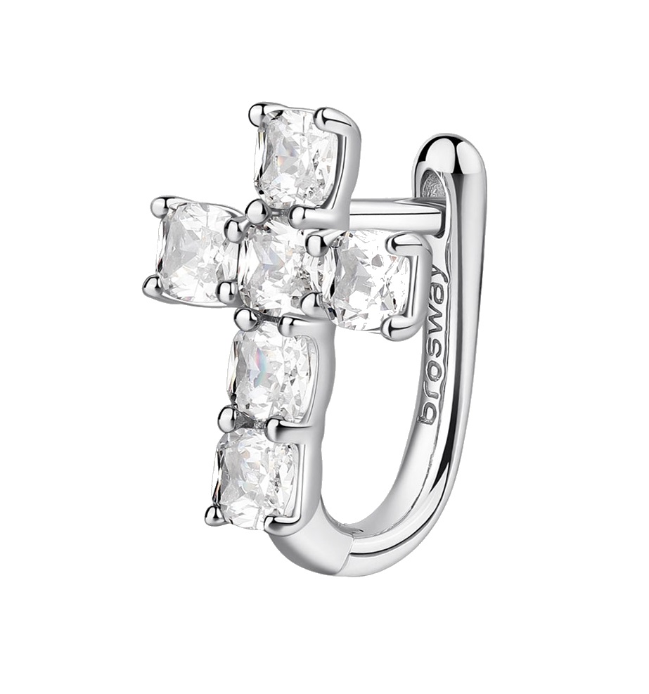 Brosway Stylová single náušnice Fancy Infinite White FIW23