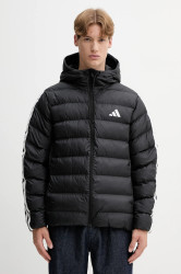 Bunda adidas Essentials černá barva, přechodná, JM8355