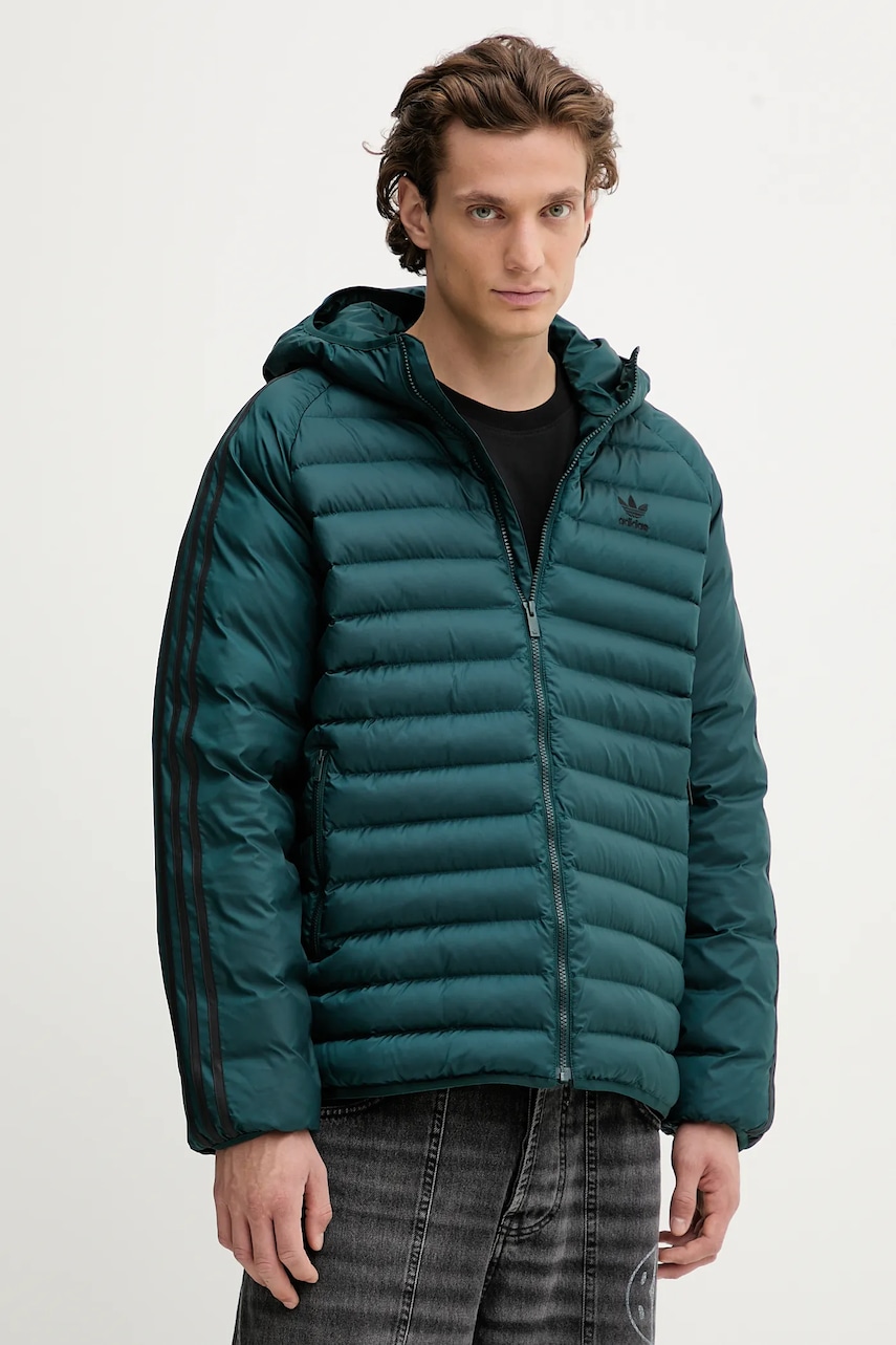Bunda adidas Originals Pad Hooded zelená barva, JX4116