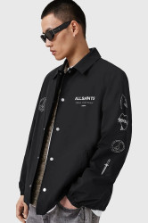 Bunda AllSaints ORBITAL černá barva, přechodná, M003OD