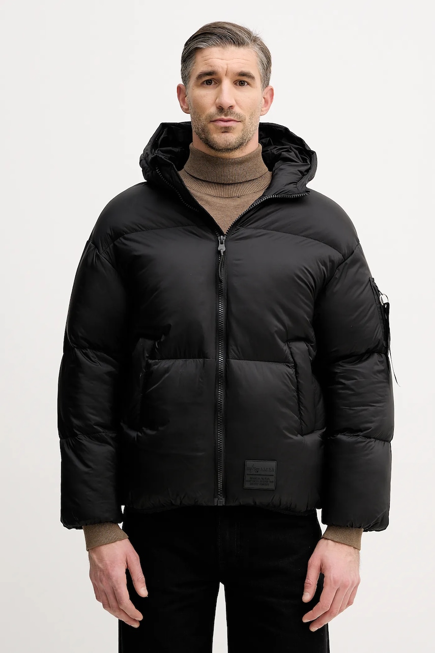 Bunda Alpha Industries černá barva, zimní, 148130.03