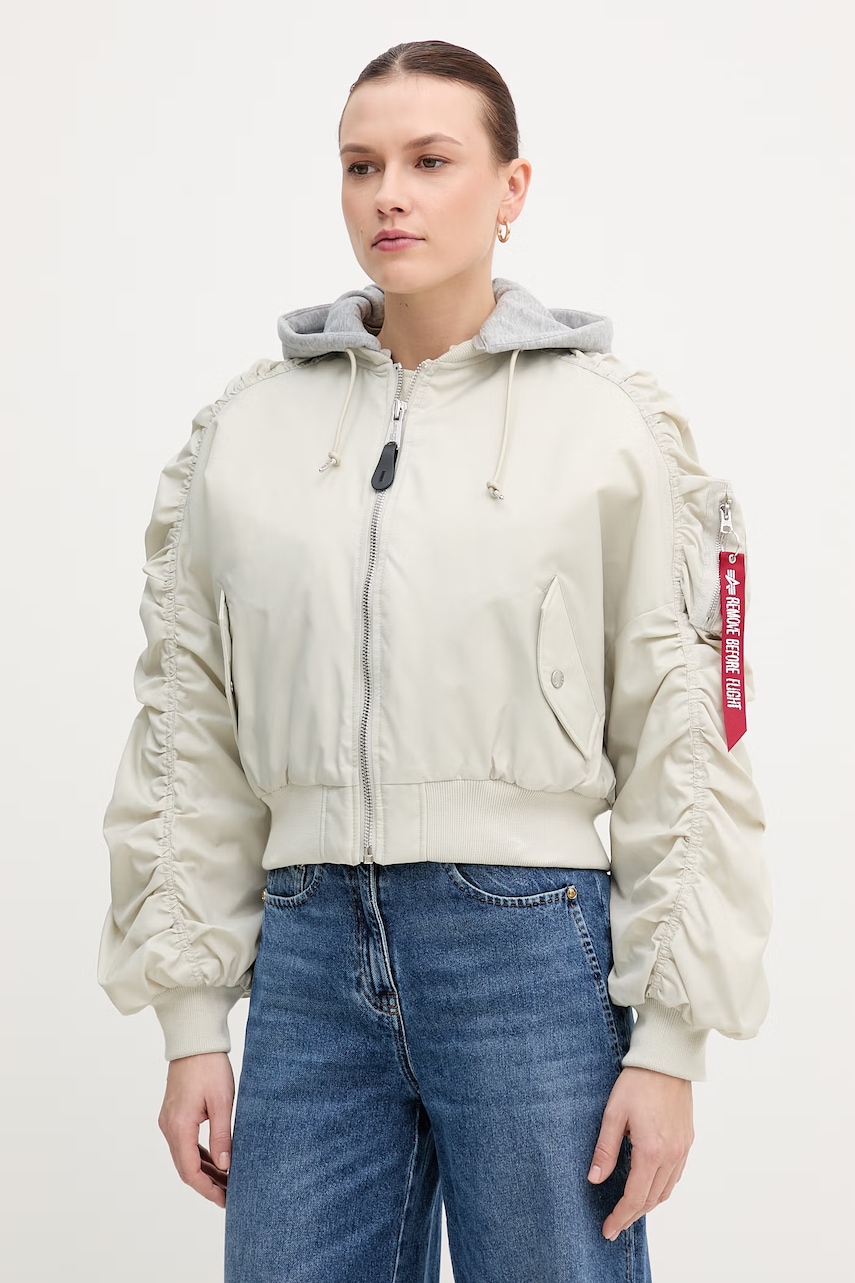 Bunda Alpha Industries Short Hooded Bomber Light W