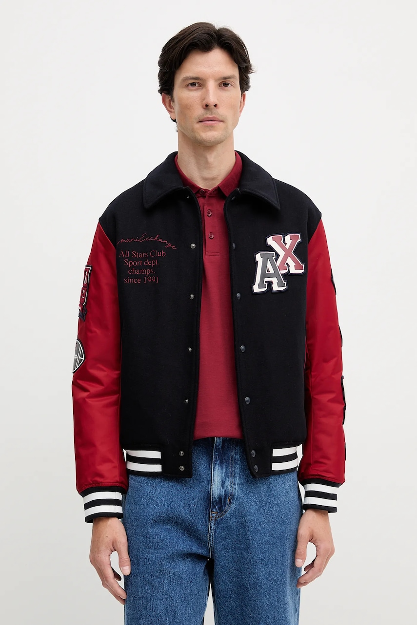 Bunda Armani Exchange tmavomodrá barva, přechodná, XM001106 AF16601