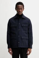 Bunda Bally tmavomodrá barva, přechodná, oversize, MOU0BN