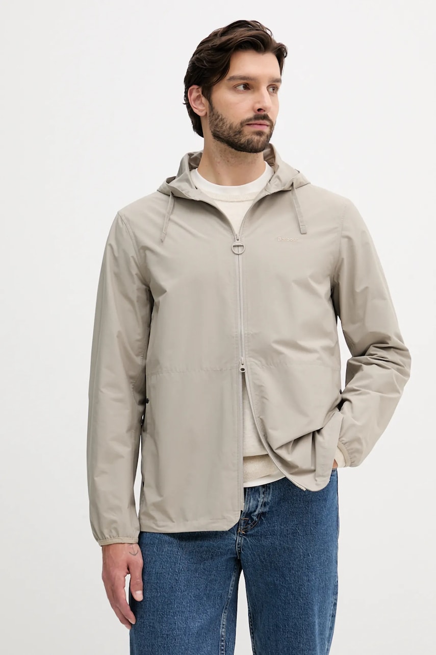 Bunda Barbour NEWHILL béžová barva, přechodná, MSP0149