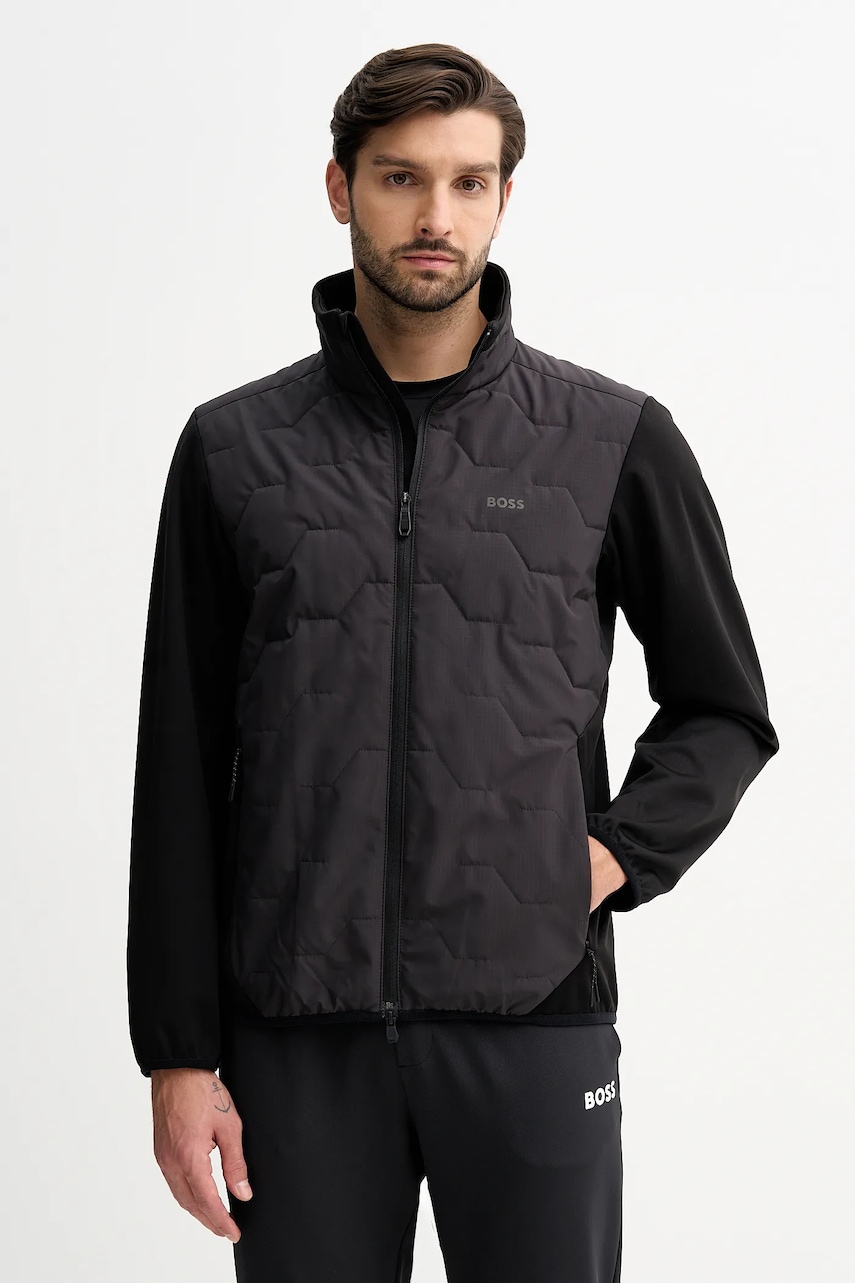 Bunda BOSS Green OW_GOC Chip černá barva, přechodná, 50551104