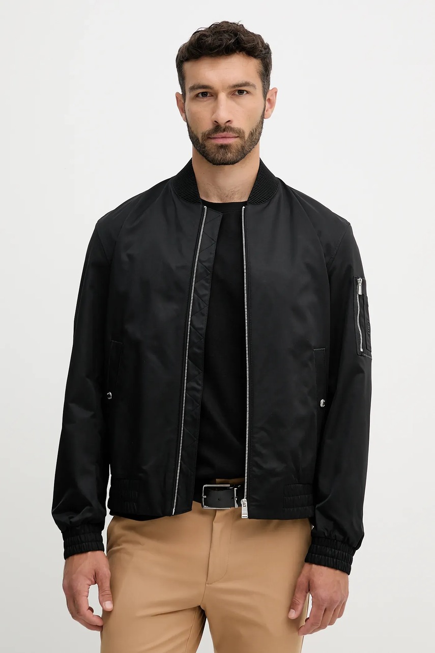 Bunda BOSS H-Comber-253 černá barva, přechodná, 50544097