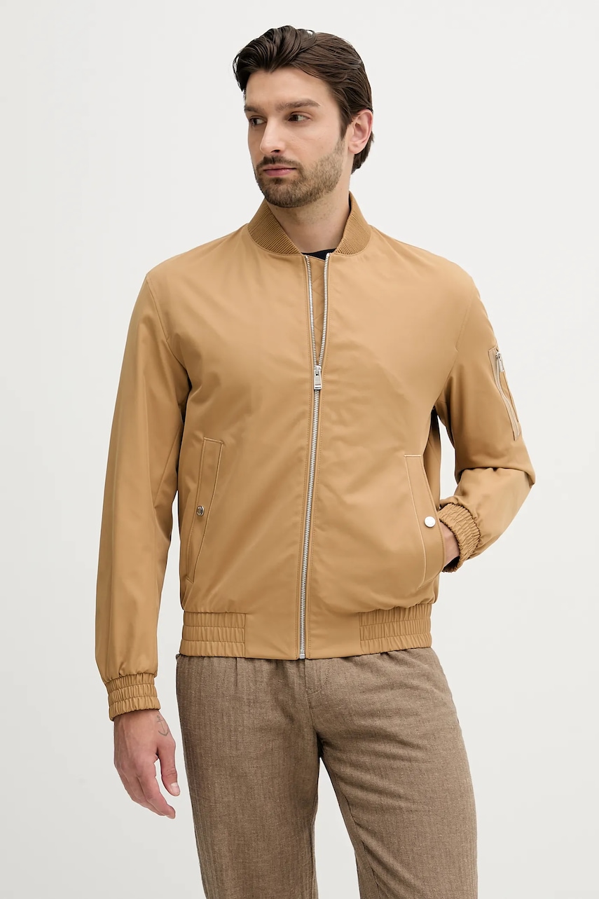 Bunda BOSS H-Comber-253 zelená barva, přechodná, 50544097