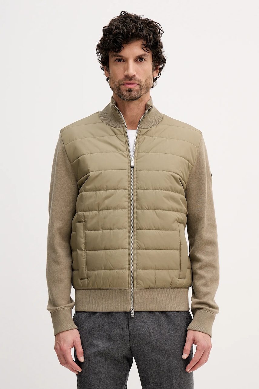 Bunda BOSS H-Hernesto hnědá barva, přechodná, 50549991