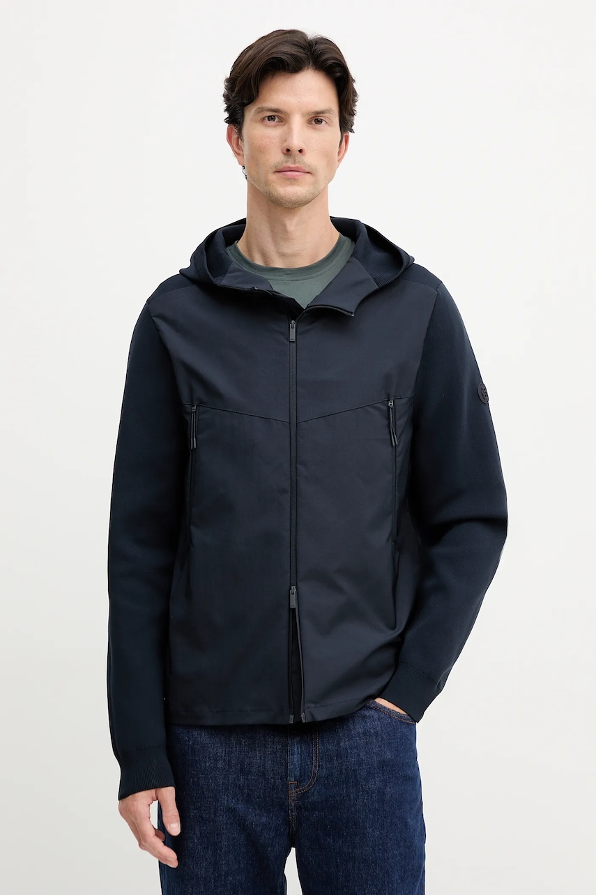 Bunda BOSS P-Imatteo tmavomodrá barva, přechodná, 50544686