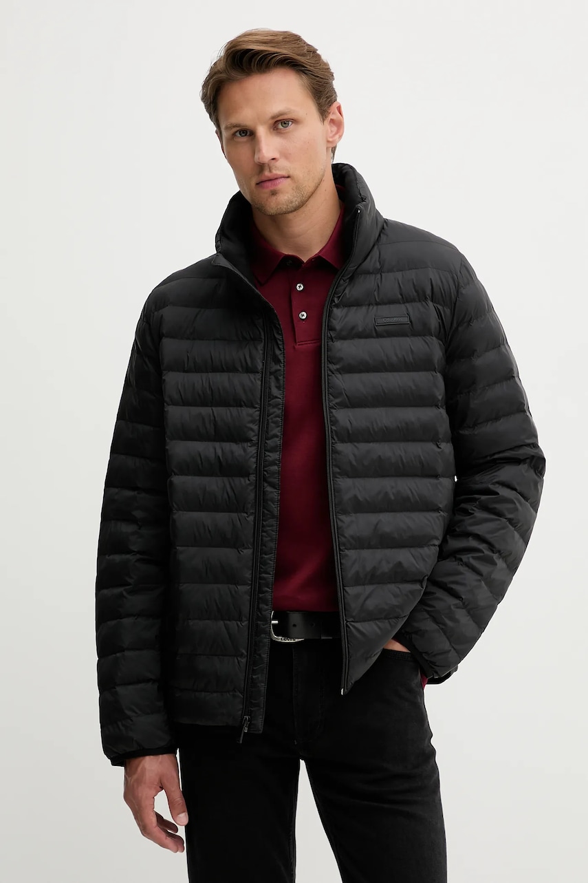 Bunda Calvin Klein černá barva, přechodná, LV04LC506G