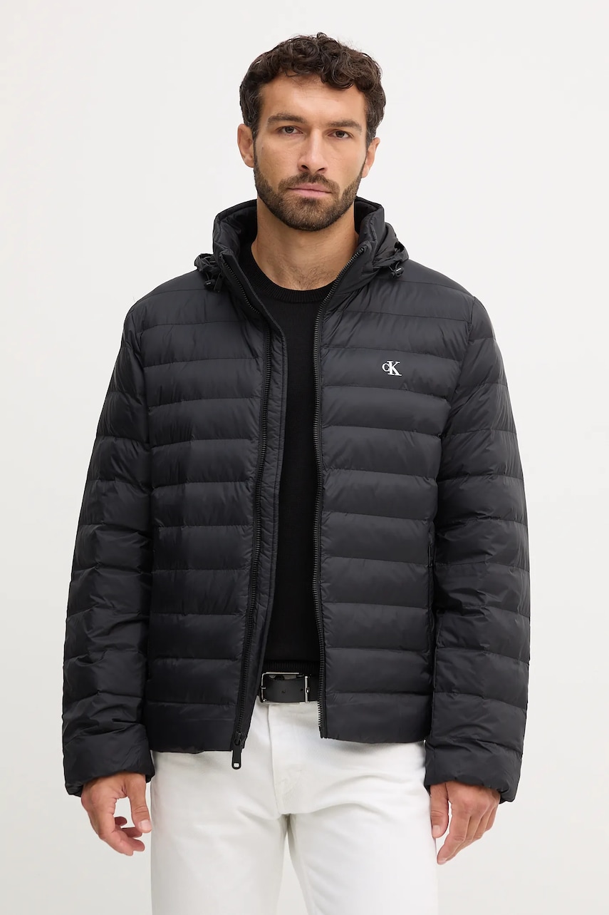 Bunda Calvin Klein Jeans černá barva, přechodná, LV04RC511G