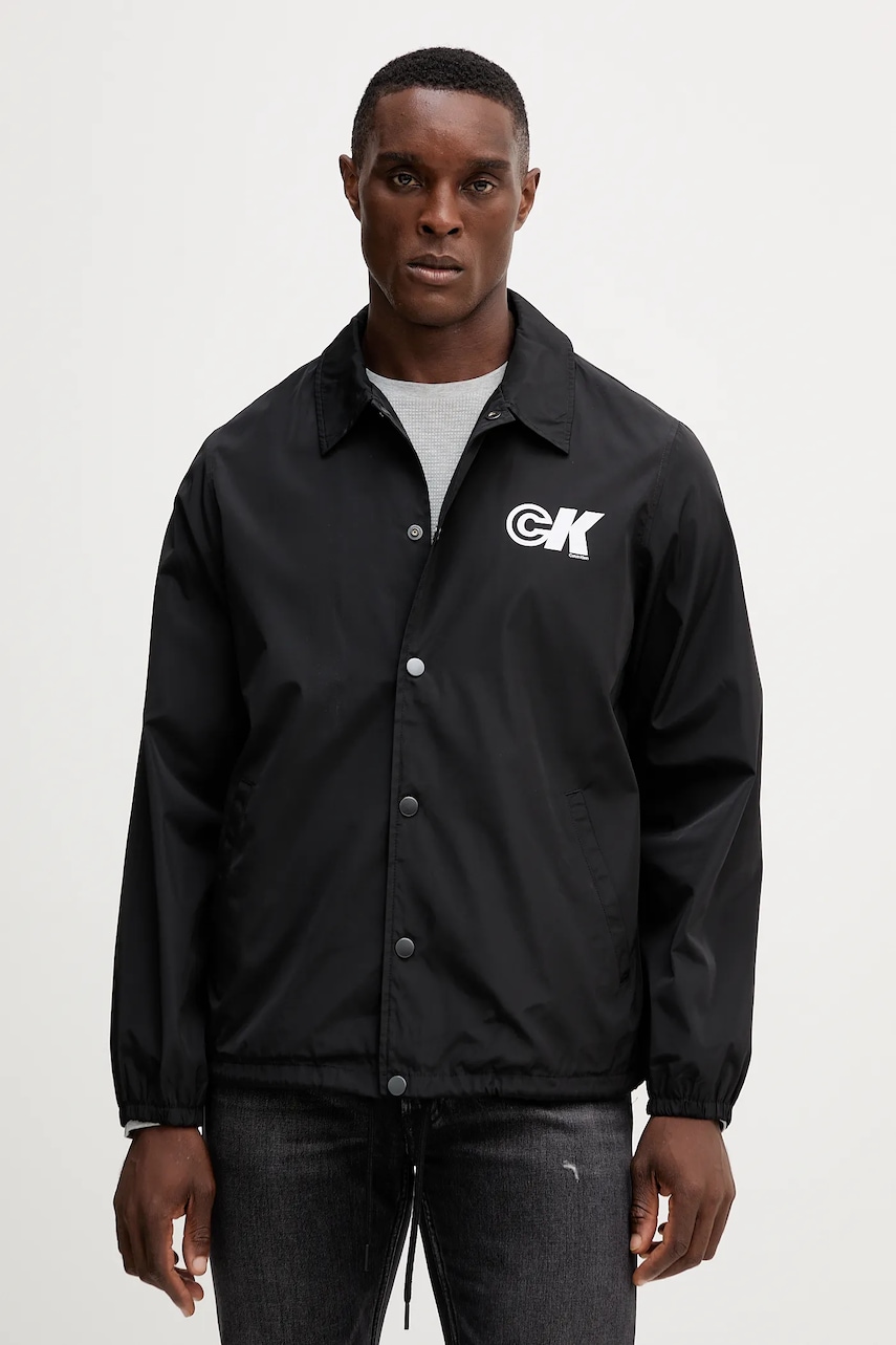 Bunda Calvin Klein Jeans černá barva, přechodná, LV04RC515G