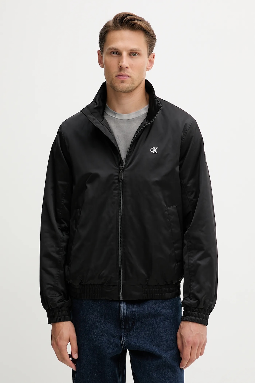 Bunda Calvin Klein Jeans černá barva, přechodná, LV04RC516G