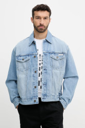 Bunda Calvin Klein Jeans modrá barva, přechodná, LV04RB794G