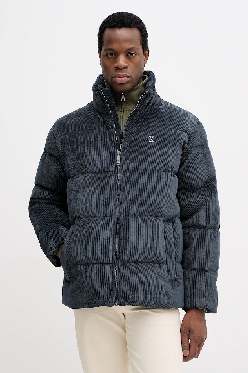 Bunda Calvin Klein Jeans modrá barva, zimní, LV04RD501G