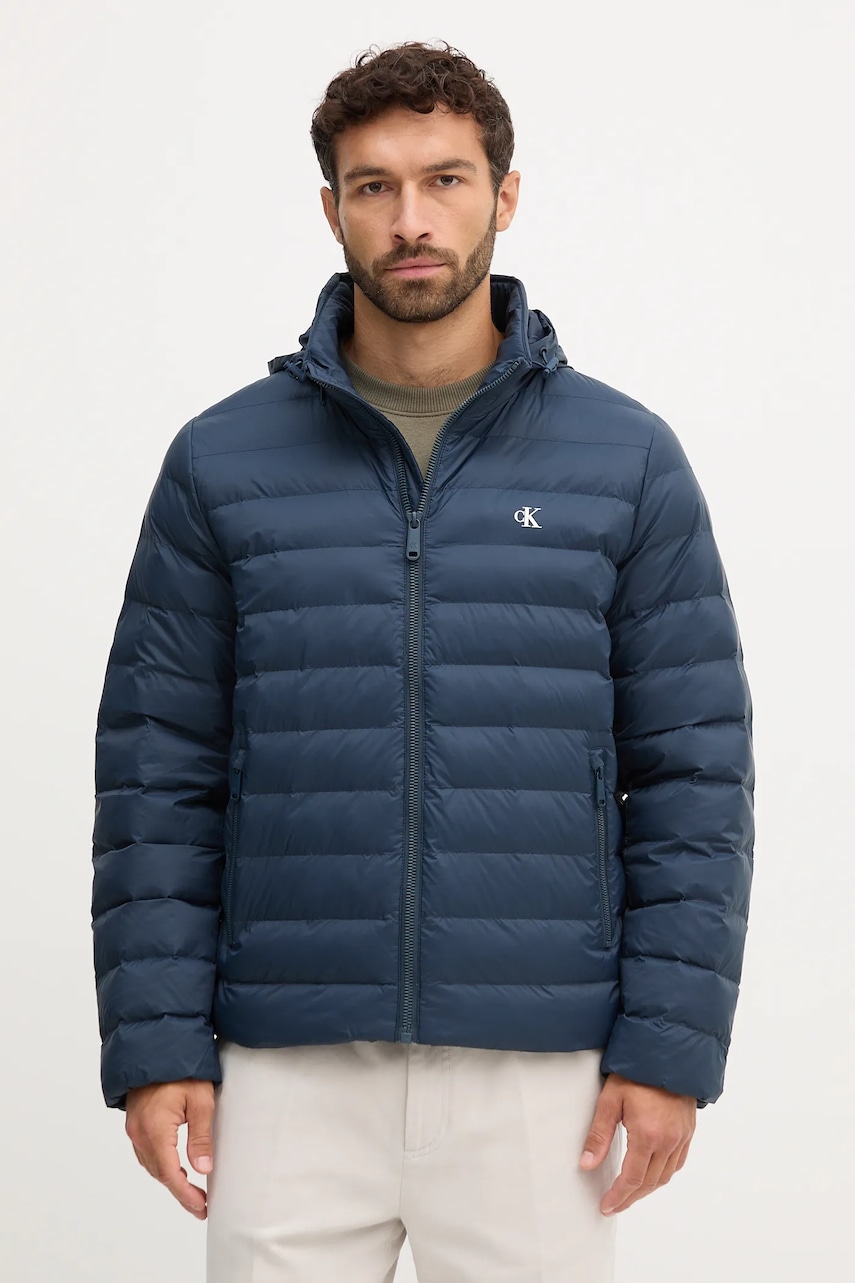 Bunda Calvin Klein Jeans tmavomodrá barva, přechodná, LV04RC511G