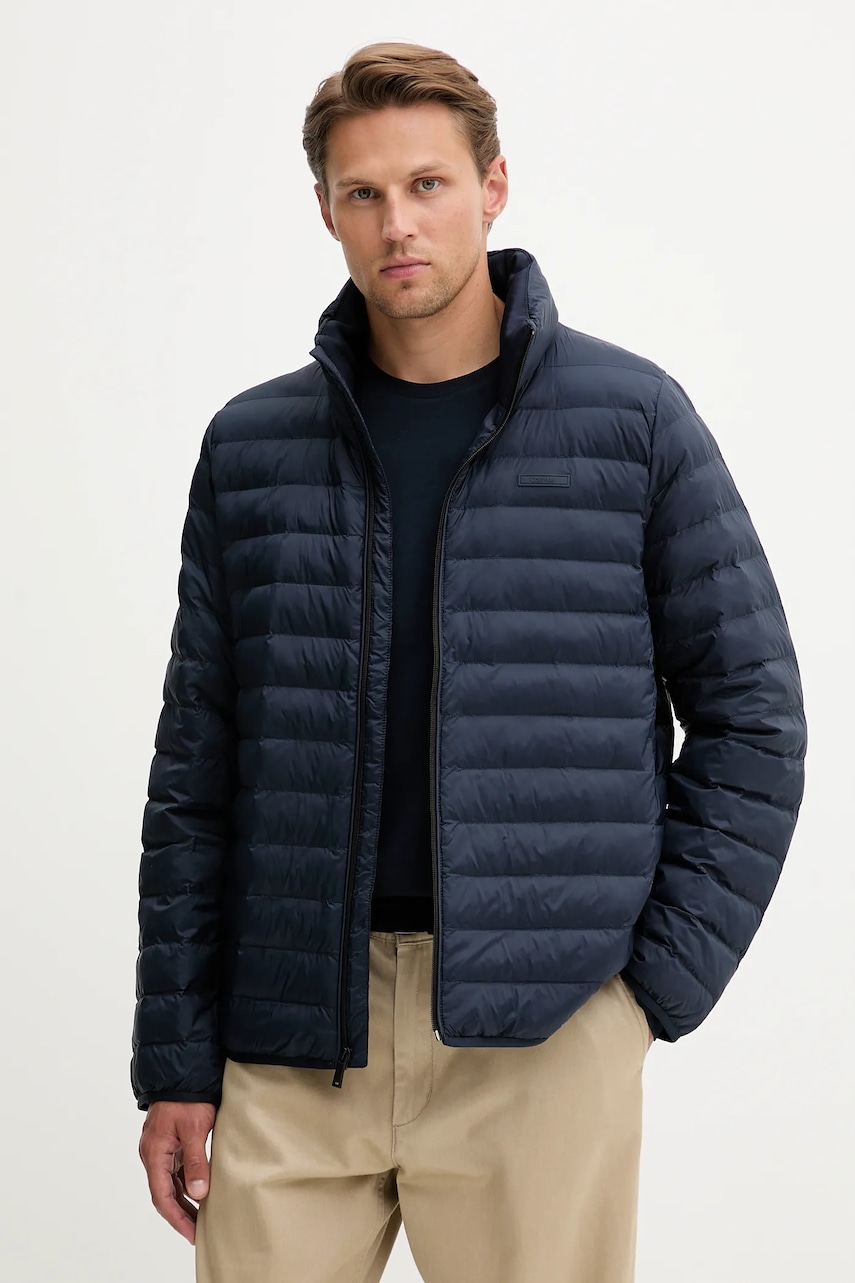 Bunda Calvin Klein tmavomodrá barva, přechodná, LV04LC506G