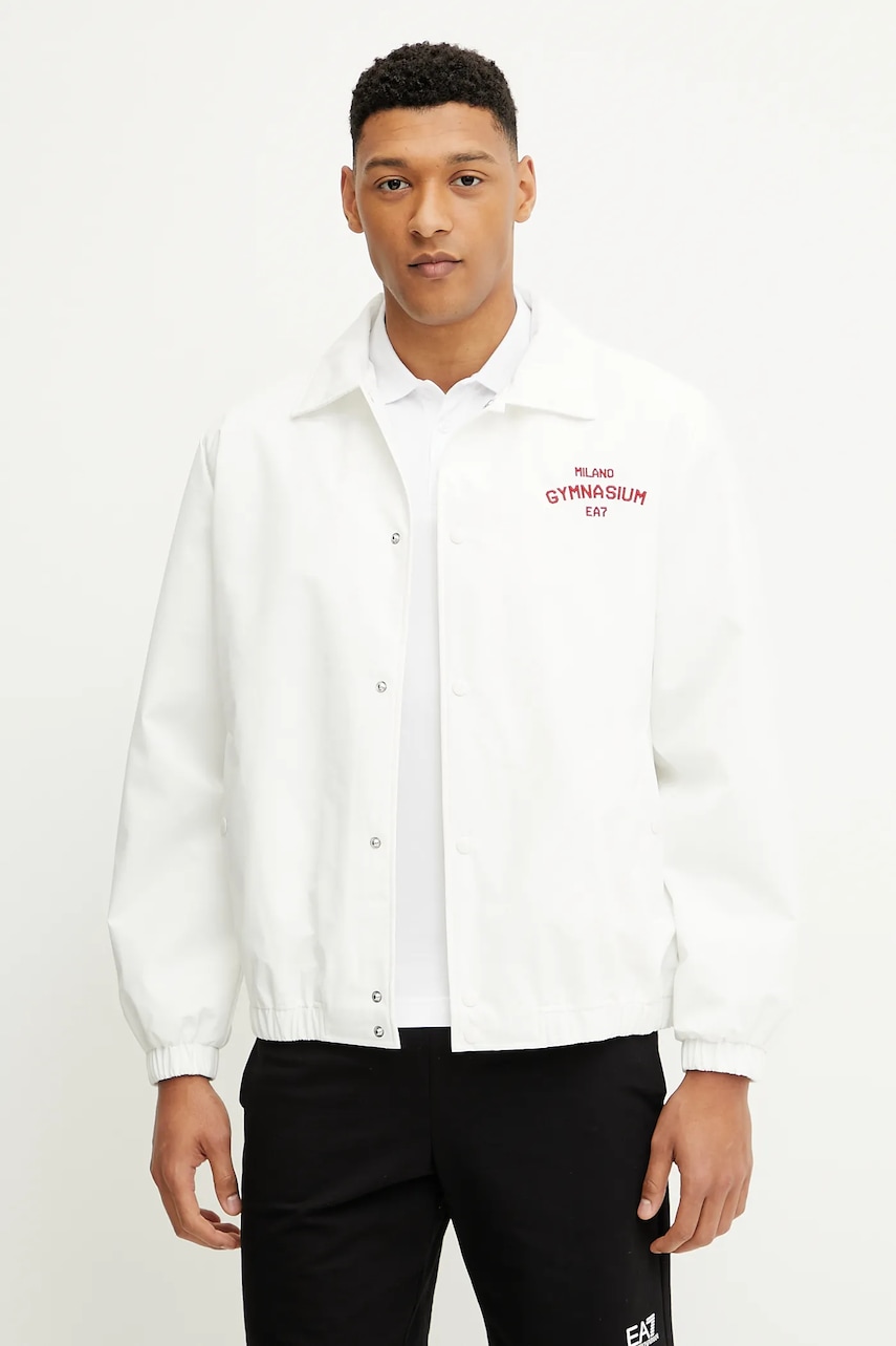 Bunda EA7 Emporio Armani bílá barva, přechodná, AF13535.7M000255