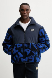 Bunda EA7 Emporio Armani modrá barva, zimní, oversize, AF16373.7M000720