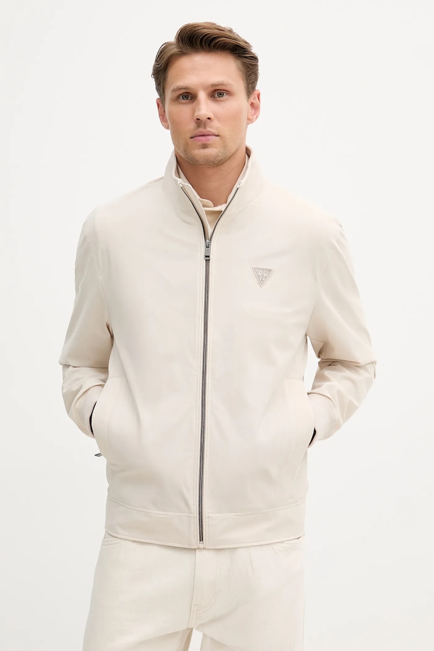 Bunda Guess béžová barva, přechodná, M4YL13 WEZ70