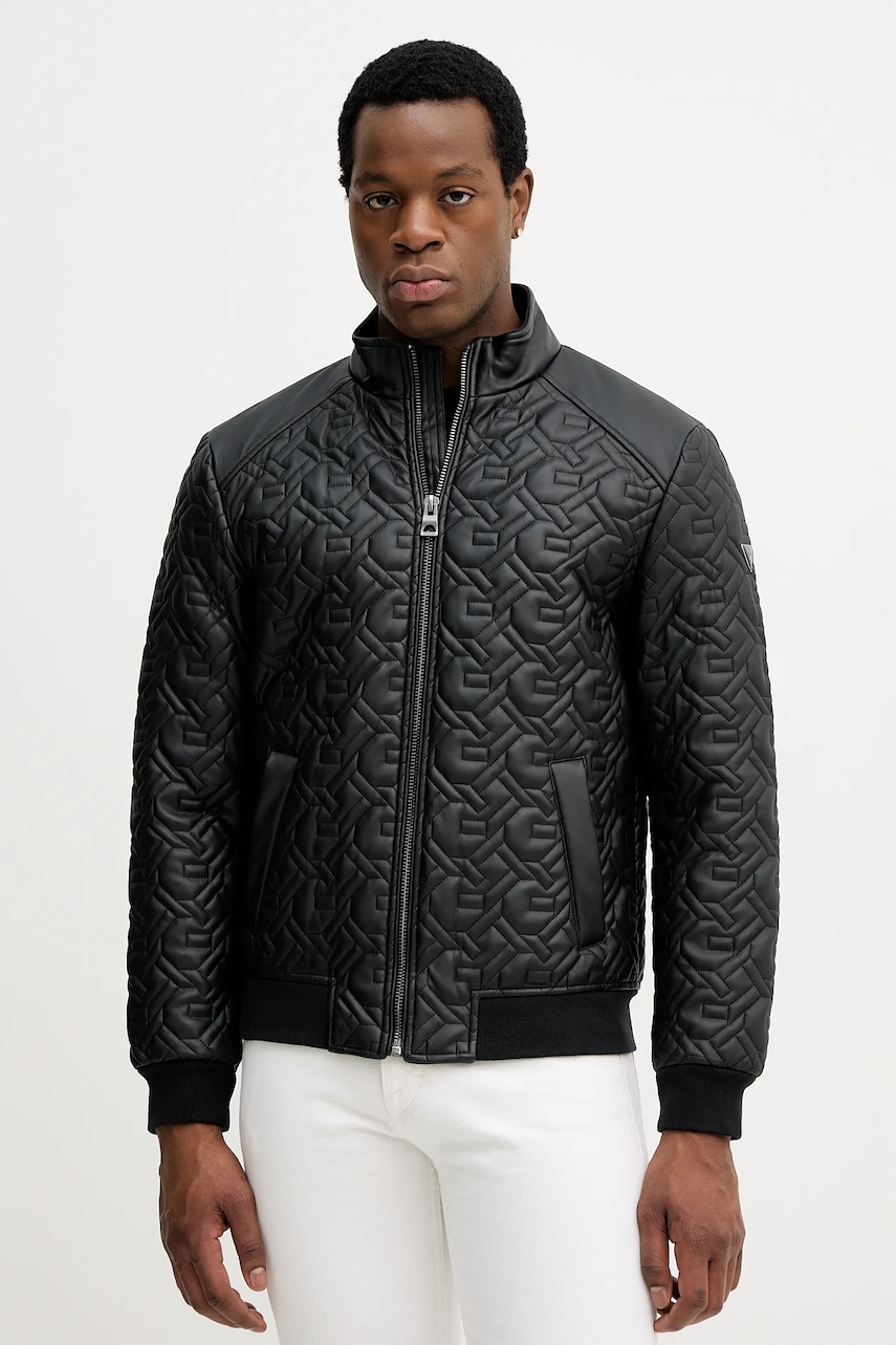 Bunda Guess černá barva, přechodná, M5BL2E W1050