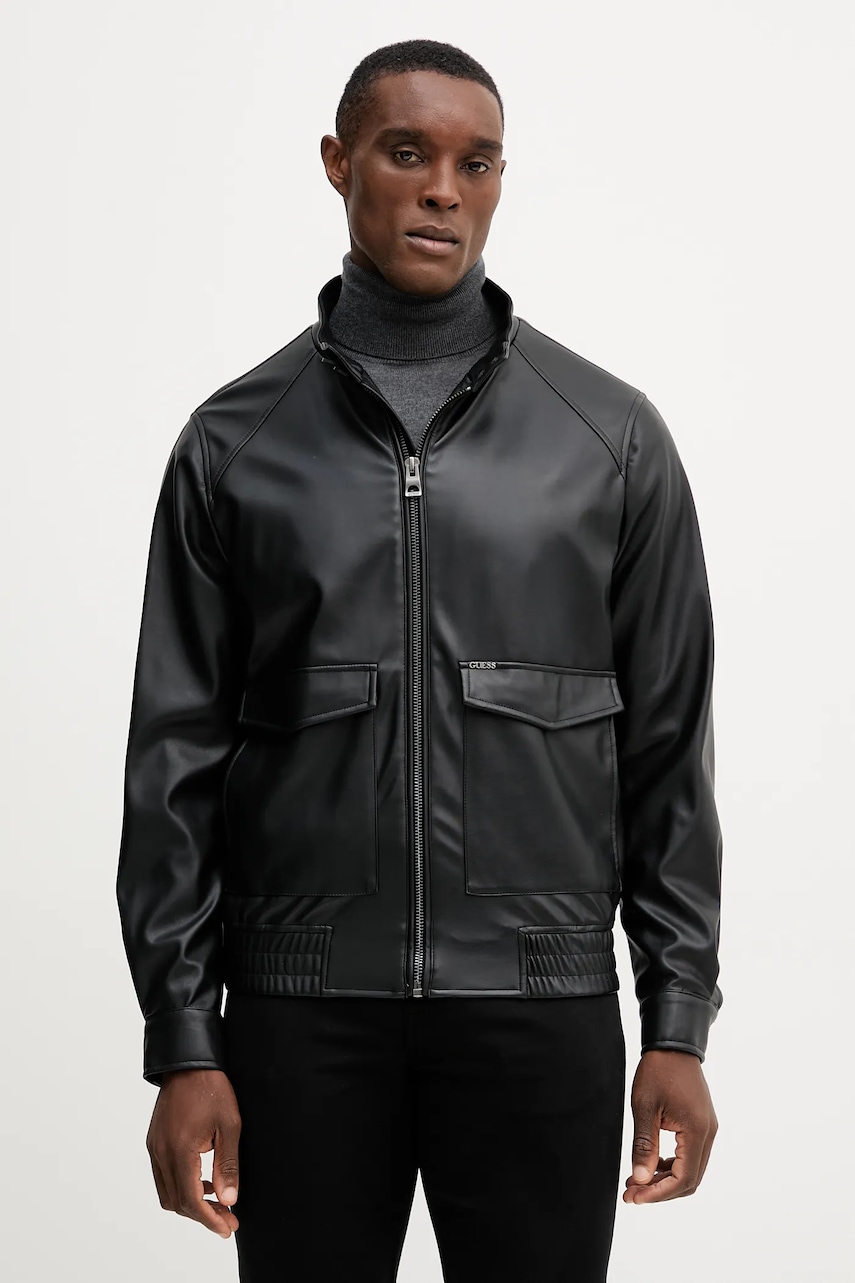 Bunda Guess černá barva, přechodná, M5YL10 WHEH0