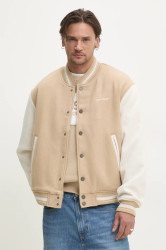 Bunda Guess Jeans béžová barva, přechodná, oversize, M5RL32 WHAC2
