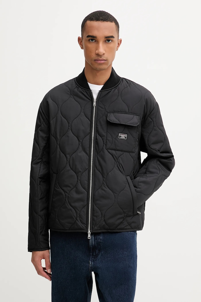 Bunda Guess Jeans černá barva, přechodná, M5YL28 WHG02