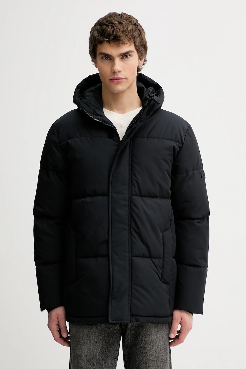 Bunda Hollister Co. černá barva, zimní, KI332-5072-900