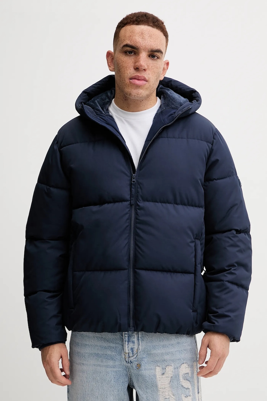 Bunda Hollister Co. tmavomodrá barva, zimní, KI332-5061-200