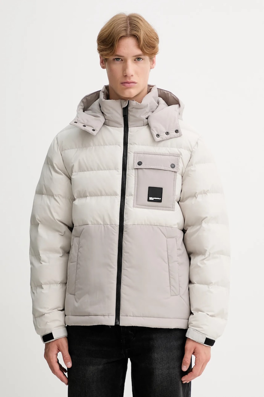 Bunda Karl Lagerfeld Jeans béžová barva, zimní, A4M15029