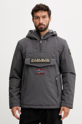 Bunda Napapijri Rainforest Pocket 2 šedá barva, přechodná, NP0A4GMDH981