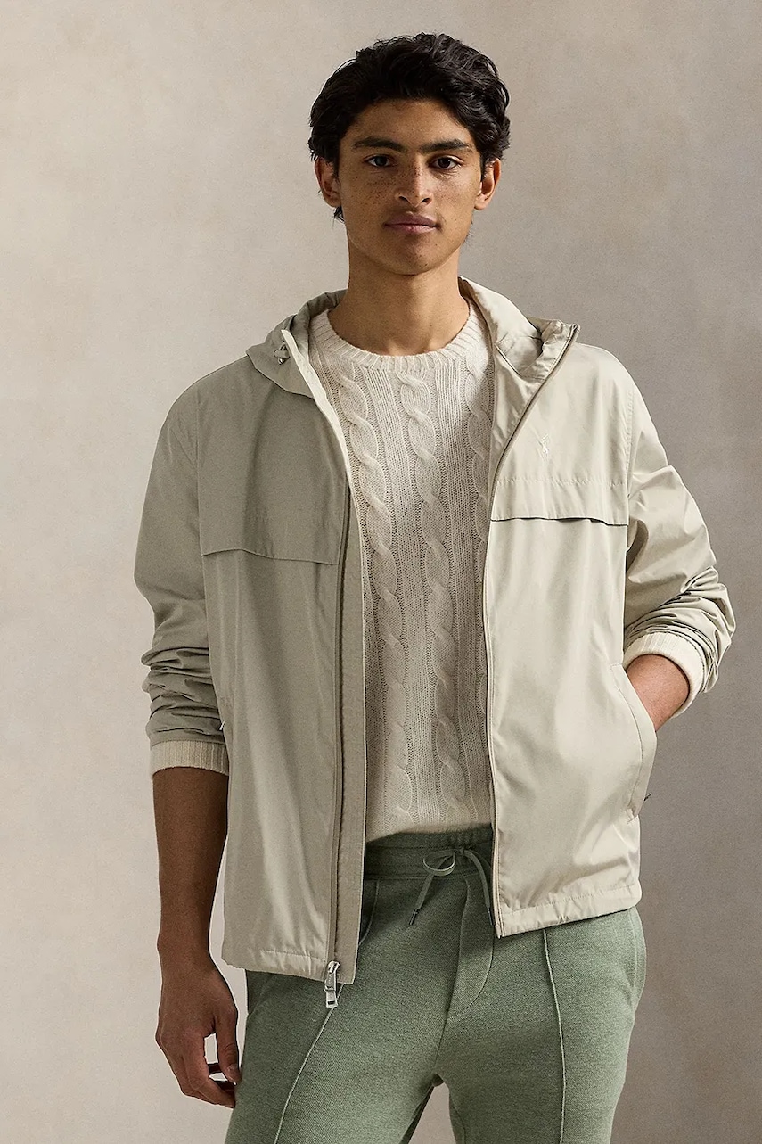 Bunda Polo Ralph Lauren béžová barva, přechodná, 710968886